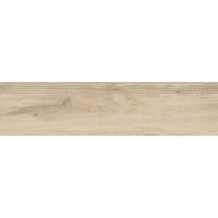 Сходинка з керамограніту Stopnica Guardian Wood Light Beige Rect бежева 8x1202x297 мм
