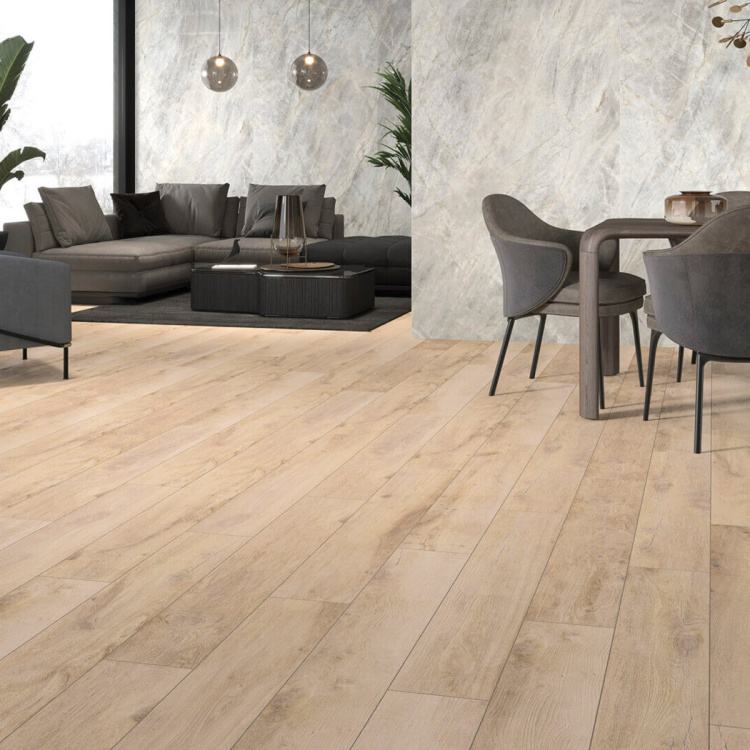 Сходинка з керамограніту Stopnica Guardian Wood Light Beige Rect бежева 8x1202x297 мм