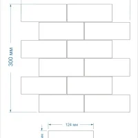 Мозаїка керамічна Kotto Ceramica BRICK BF X3 692348001 White/Black Mat 252x252x9 (mix 23, 48 x 124) 0,064 м2
