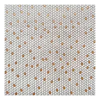 Мозаика Mozaico De Lux V-Mos VJB-212 Super White&Gold 29,7х31,5 см