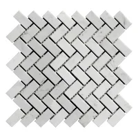 Мозаика из мрамора Полированная МКР-5П (47x23) White Mix