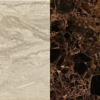 Портал для каміна Bravo Львів Daino Reale + Emperador Dark мармур коричневий прямий