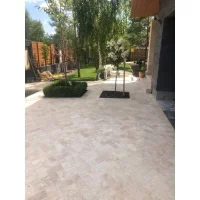 Плитка із травертину Classic Light Tumbled 3,2х10х20 см, бруківка бежева зістарена Антик Standart