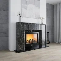 Портал для каміна Bravo Денвер Denver Grey + Nero Marquina мармур сірий/чорний прямий