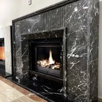 Портал для каміна Bravo Денвер Denver Grey + Nero Marquina мармур сірий/чорний прямий