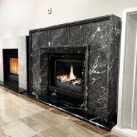 Портал для каміна Bravo Денвер Denver Grey + Nero Marquina мармур сірий/чорний прямий