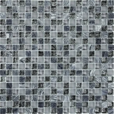 Мозаика стеклянная T-MOS DF02+G04+Marble (L) Mozaico De Lux