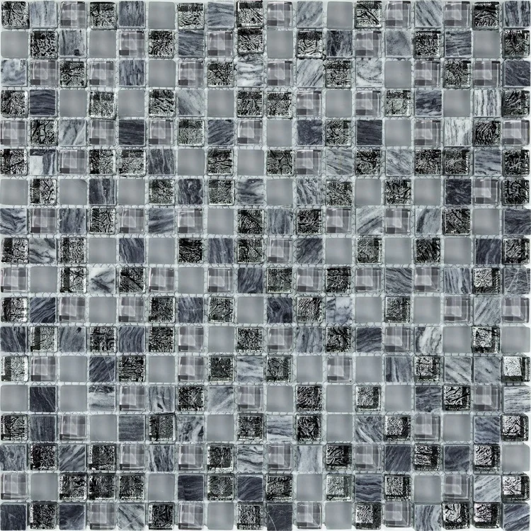 Мозаїка скляна T-MOS DF02+G04+Marble (L) Mozaico De Lux