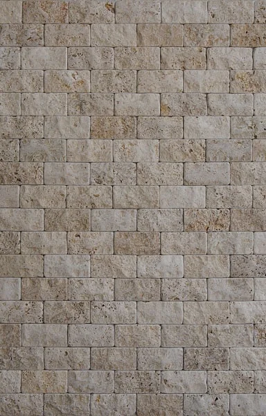 Плитка з травертину Light Split Face and Tumbled 2.1х5см х FL (вільна довжина), бежева з колотою зістареною поверхнею Export