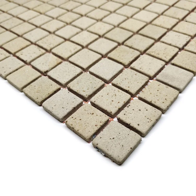 Мозаїка кам'яна KrimArt МКР-2СВ Пісковик Крем бежева 305x305x6 мм для фасаду колон спа забору та терраси