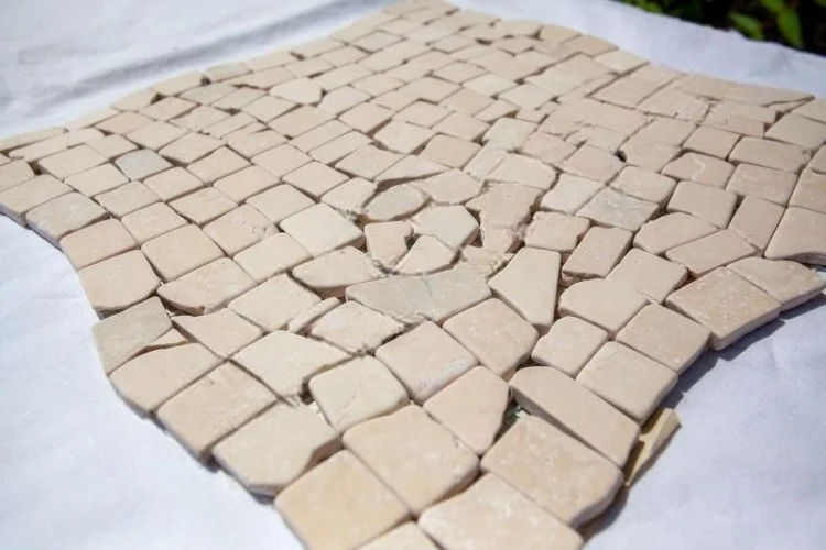 Мозаика из мрамора Матовая МКР-ХСВ (хаотичная) 23x15 мм Beige Mix