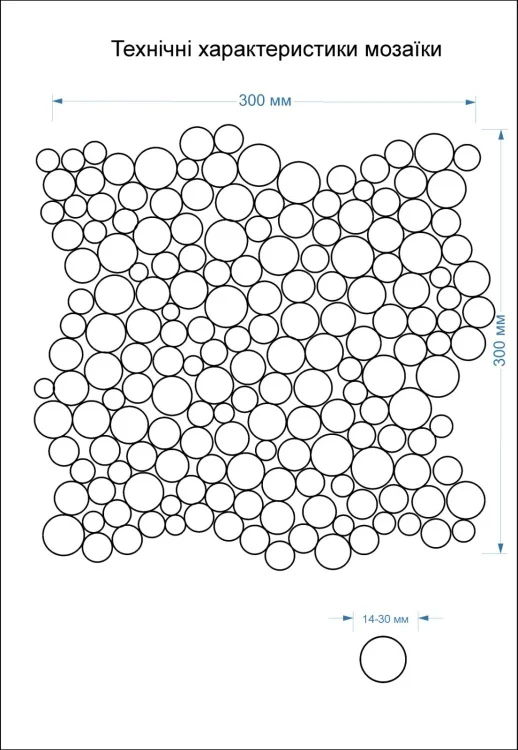 Мозаика из керамогранита Kotto Ceramica MI7 14300702C Grigio Freddo 300 x 300 х 10 (круг d 14-30)