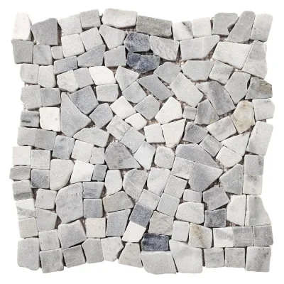 Мозаїка з мармуру Матова МКР-ХСВ (хаотична) White Mix