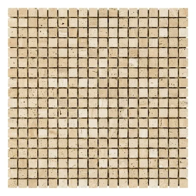 Мозаика Mozaico de Lux K-MOS Travertino T.U. Bianco (15x15)