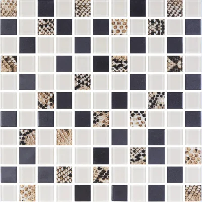 Мозаїка скляна Kotto Ceramica GMP 0825036 С3 print 38/black mat/beige w41 300 x 300 х 8 ( 25 х 25 )
