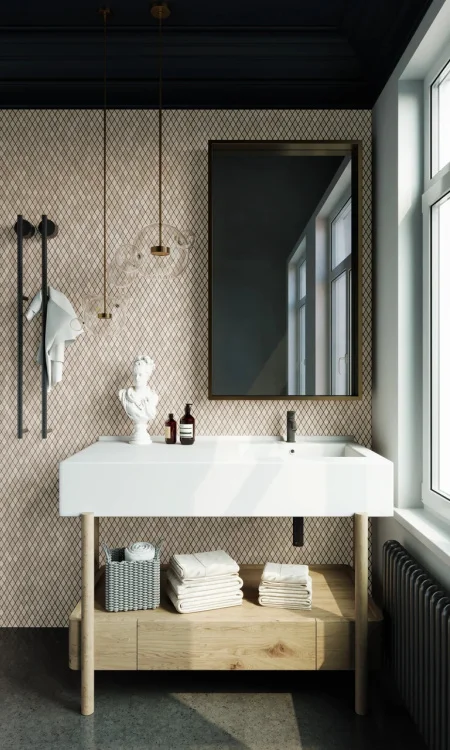 Мозаїка з керамограніту Kotto Ceramica MI7 30500304C Beige 300 x 300 х 10 (ромб 30 x 50)