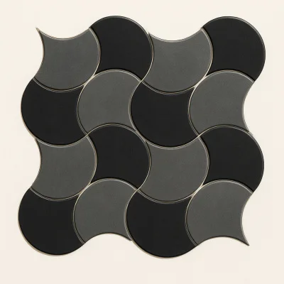 Мозаїка керамічна Kotto Ceramica SCALES SC X2 6901 Silver/Graphite Black 300x300x9 (93x87) 0,075 м2