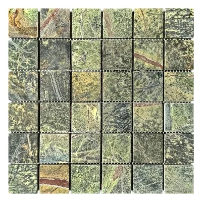 Мозаїка з мармуру Матова МКР-3СВ (47x47) Bidasar Green