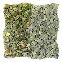 Мозаика из мрамора Матовая МКР-ХСВ (хаотичная) Bidasar Green