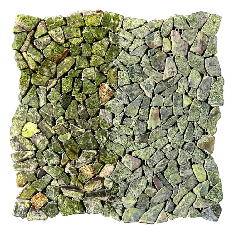 Мозаика из мрамора Матовая МКР-ХСВ (хаотичная) Bidasar Green