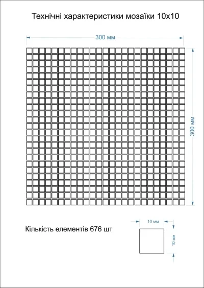 Мозаика керамическая Kotto Ceramica GM 410018 C Blue d  300 х 300 х 4   ( 10 х 10 )