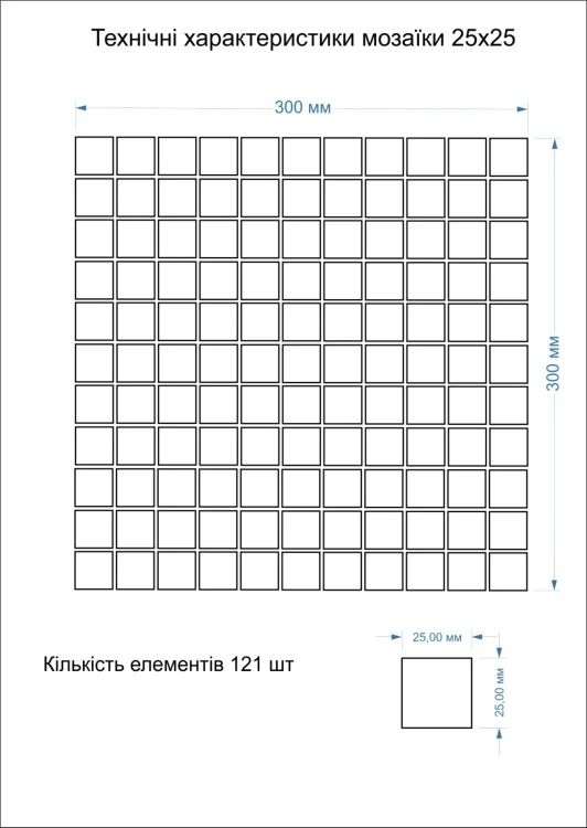 Мозаика керамическая Kotto Ceramica GM 825027 С3 White S1 gold/Ivory/mat 300х300х8 (25х25)
