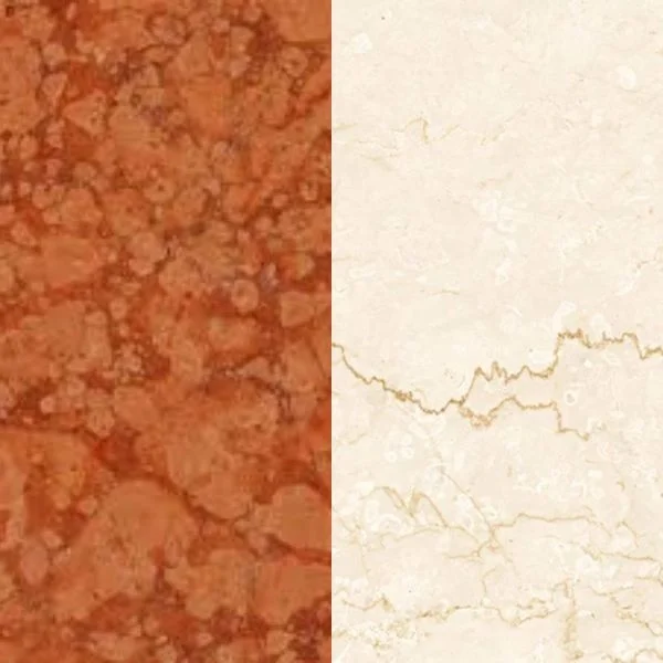 Портал для каміна Bravo Болонія Rosso Asiago + Botticino мармур червоний/бежевий прямий