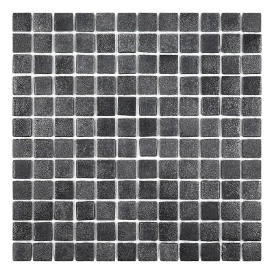 Мозаїка зі скла AquaMo PW25209 Black 25x25x4 (317x317) мм глянцева на сітці
