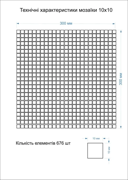 Мозаика из керамогранита Kotto Ceramica MI7 1010040605C Oltremare 300x300х4 (10x10)