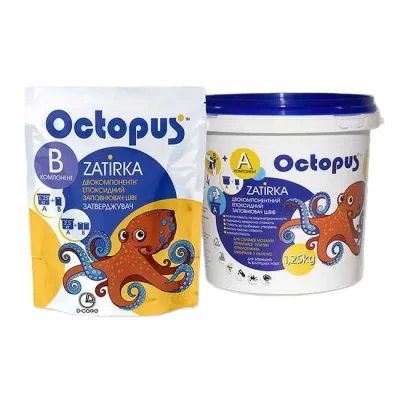 Чорний Двокомпонентний епоксидний заповнювач швів Octopus Zatirka A та B (1,25 кг)
