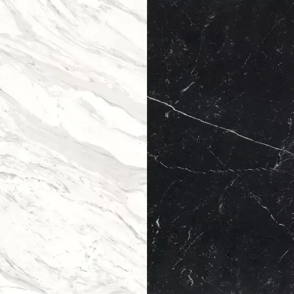 Портал для каміна Bravo Лейпциг Volakas + Nero Marquina мармур білий/чорний прямий