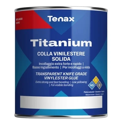 Клей винилэфирный Tenax Titanium extra clear экстра-прозрачный 1 л, густой жаростойкий для камней, керамики