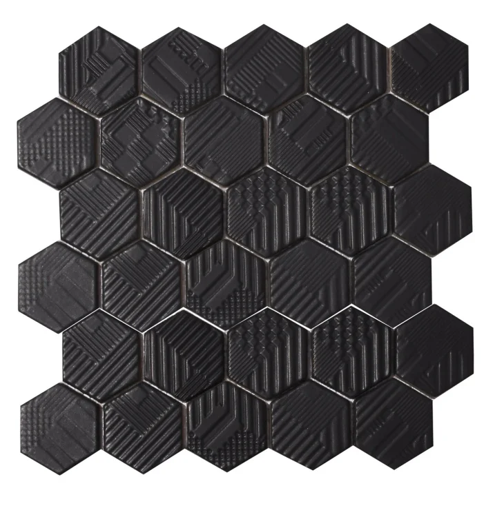Мозаика керамическая Kotto Ceramica HEXAGON HST 6021 Black Mat 295х295х9