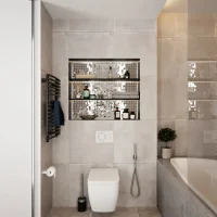 Мозаика зеркальная DecorStoneHub Zs-1inch-Z серебристая 304х304 мм дюймовая для стен ванной комнаты