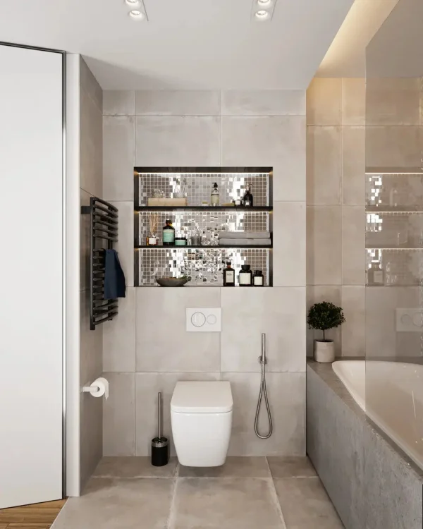 Мозаика зеркальная DecorStoneHub Zs-1inch-Z серебристая 304х304 мм дюймовая для стен ванной комнаты