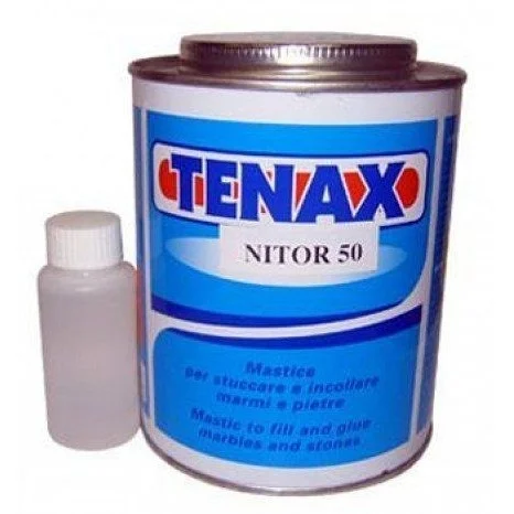 Клей поліефірний Tenax Nitor 50 прозорий 1 л рідка смола для склеювання ремонту та ламінування каменю