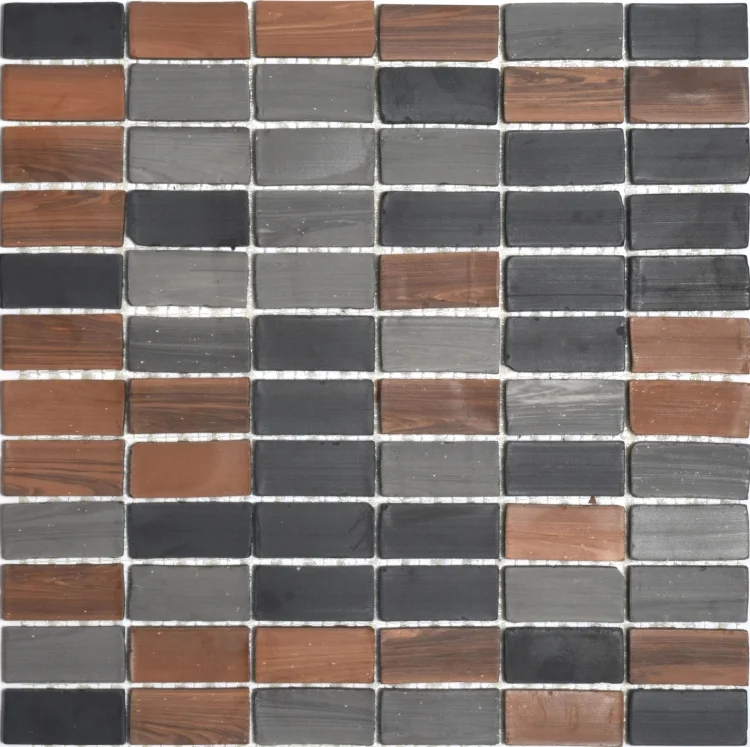 Мозаика из керамогранита Kotto Ceramica MI7 CS 305 Bucchero\Noce\Nero( прямоугольник  2.3 x 4.6 ) 300 x 300