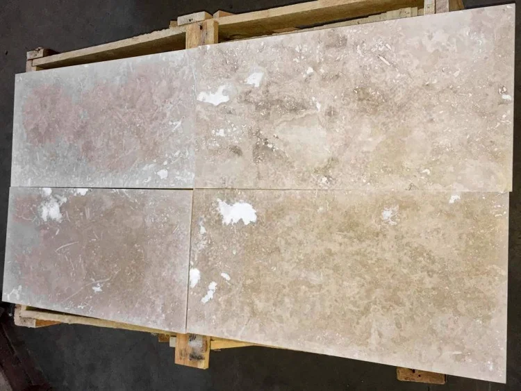 Плитка из травертина Light Filled and Honed 1,2х30,5х61 см, бежевая матовая заполненная шлифованная Standart 2-nd ch.