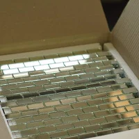 Мозаика зеркальная DecorStoneHub Zs-brik-Z серебристая 338х318 мм кирпичная кладка в спальню ванную