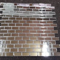 Мозаика зеркальная DecorStoneHub Zs-brik-Z серебристая 338х318 мм кирпичная кладка в спальню ванную