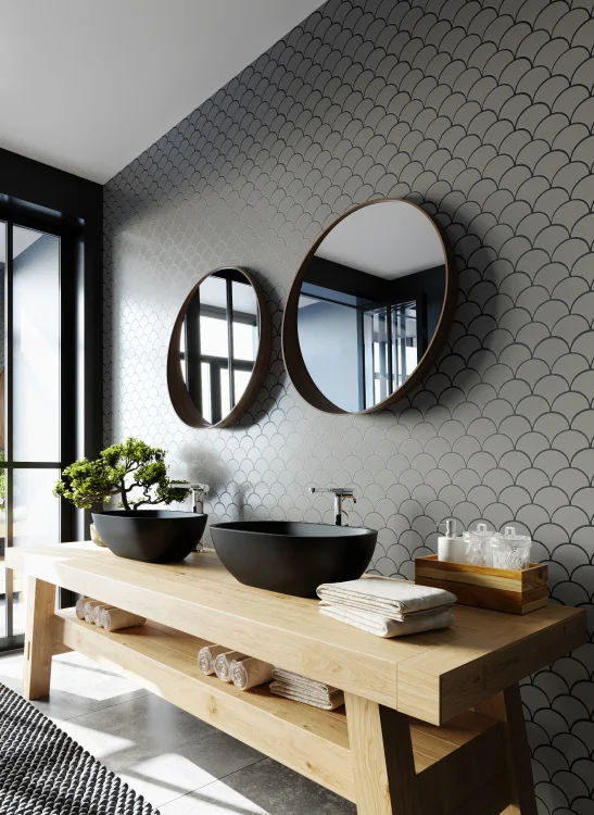 Мозаика керамическая Kotto Ceramica SCALES SC 6019 Silver 240 x 240 x 9 ( 0,037 m.2 )