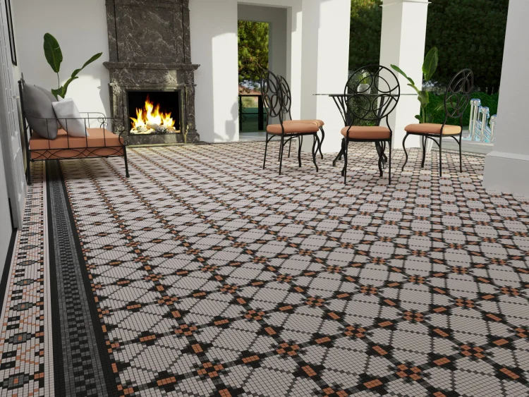 Мозаика из керамогранита Kotto Ceramica MI7 K0607 Lviv Legends Beige/Lapislazzuli/Noce/Nero