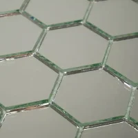 Мозаика зеркальная DecorStoneHub Zs-hex-Z серебристая 304х303 мм соты для зонирования пространства