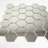Мозаика зеркальная DecorStoneHub Zs-hex-Z серебристая 304х303 мм соты для зонирования пространства