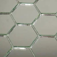 Мозаика зеркальная DecorStoneHub Zs-hex-Z серебристая 304х303 мм соты для зонирования пространства