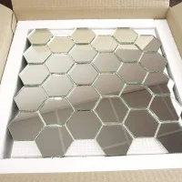 Мозаика зеркальная DecorStoneHub Zs-hex-Z серебристая 304х303 мм соты для зонирования пространства
