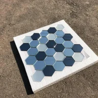Мозаика зеркальная DecorStoneHub Zs-hex-ZSG серебристо-графитовый микс с сатином 304х303 мм гексагон