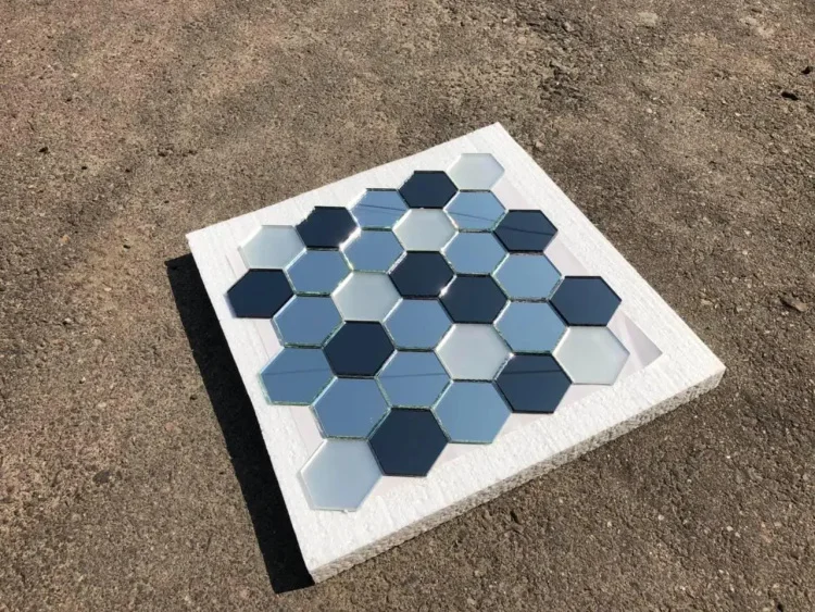 Мозаика зеркальная DecorStoneHub Zs-hex-ZSG серебристо-графитовый микс с сатином 304х303 мм гексагон
