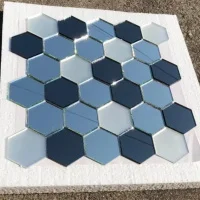 Мозаика зеркальная DecorStoneHub Zs-hex-ZSG серебристо-графитовый микс с сатином 304х303 мм гексагон