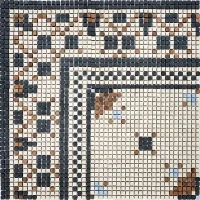 Мозаика из керамогранита Kotto Ceramica MI7 K060801 Lviv Legends угол фриза Beige/Noce/Nero